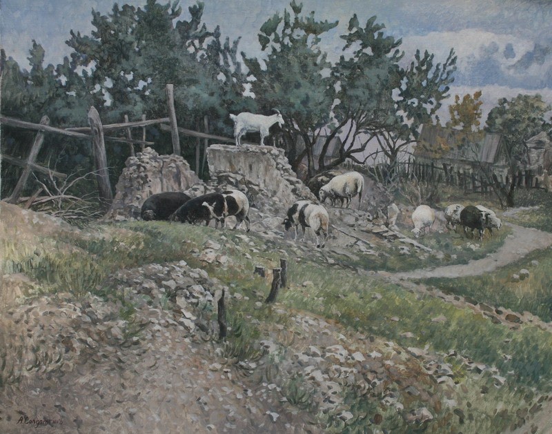 пьедестале 2010г. х.м. 80х100